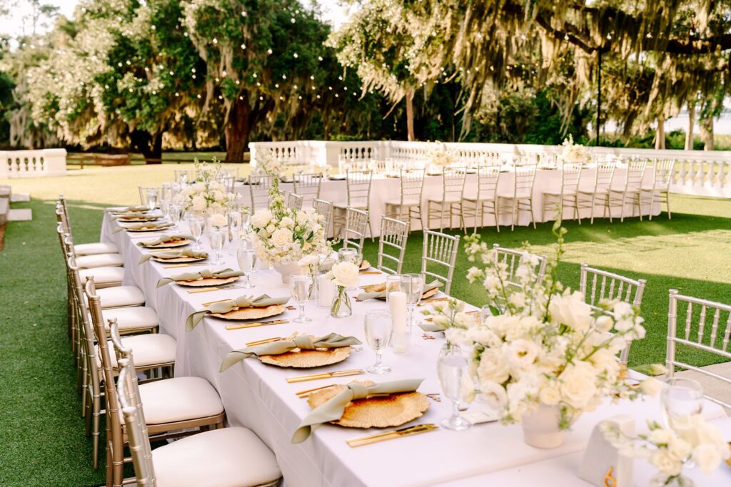 Reception details at Bella Cosa Wedding Venue