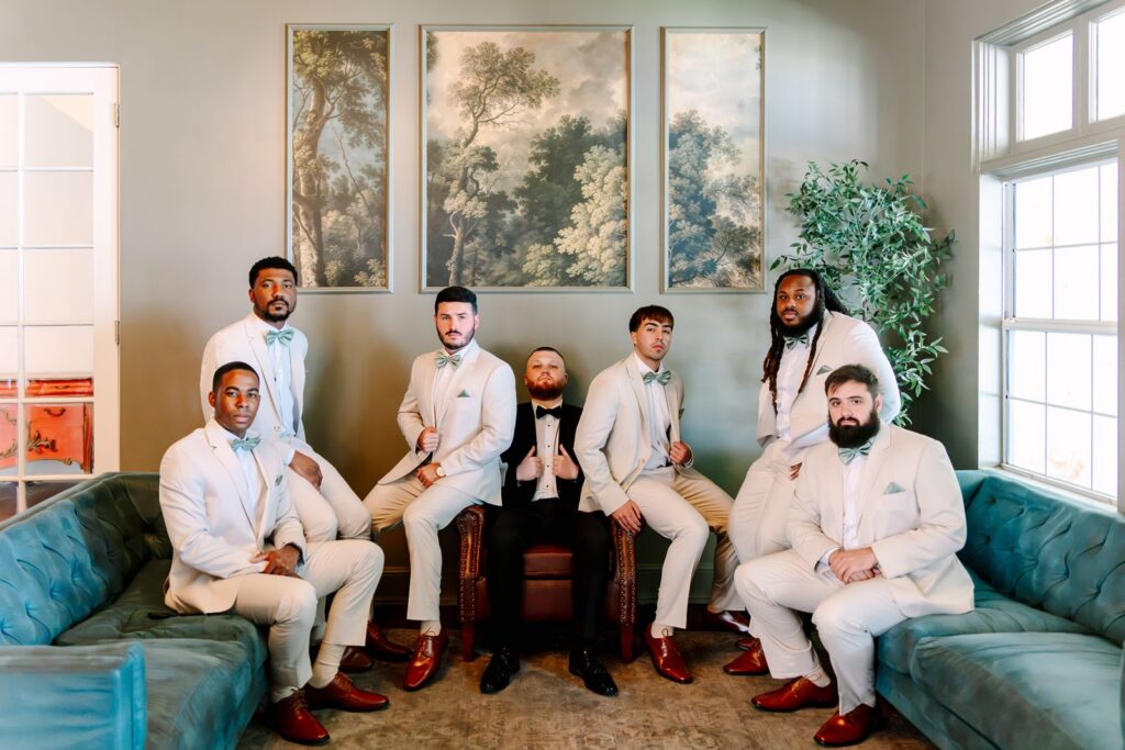 Groomsmen at Bella Cosa Wedding Venue