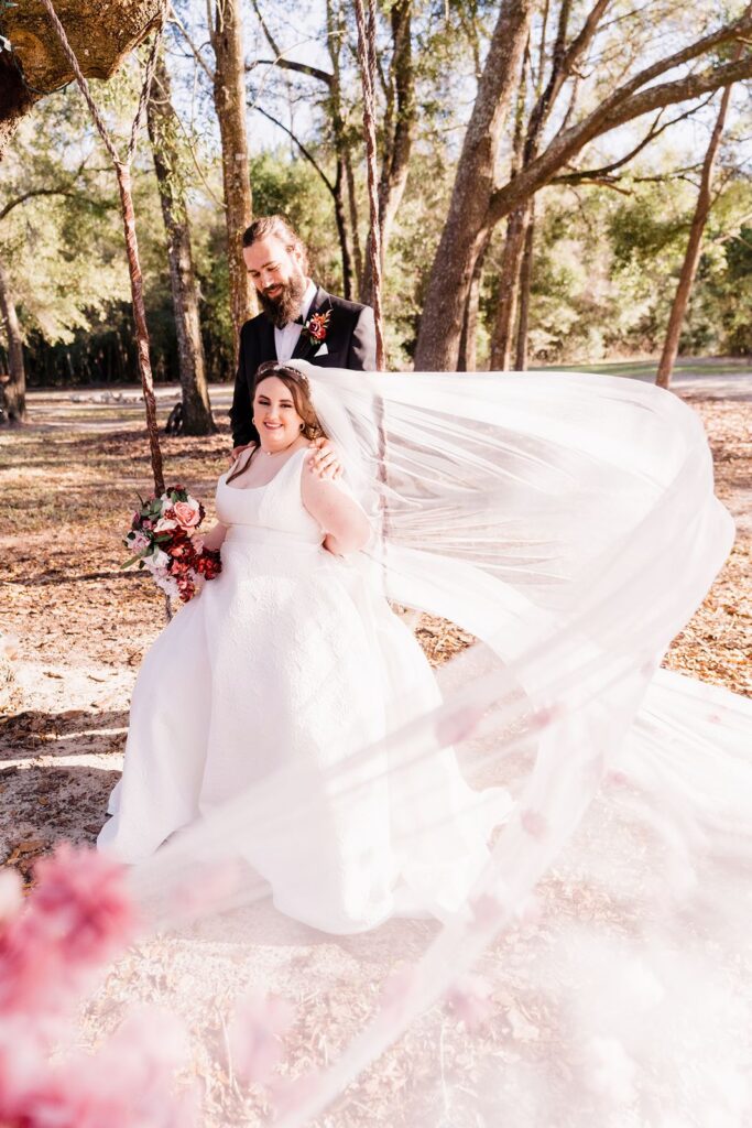 Bride and groom portrait at the Granville Plantation