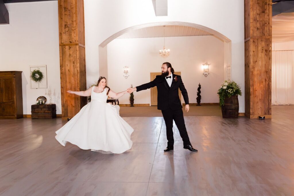 Bride and groom first dance during their Granville Plantation Wedding