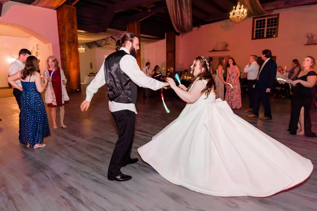 Guests dancing during Granville Plantation wedding reception