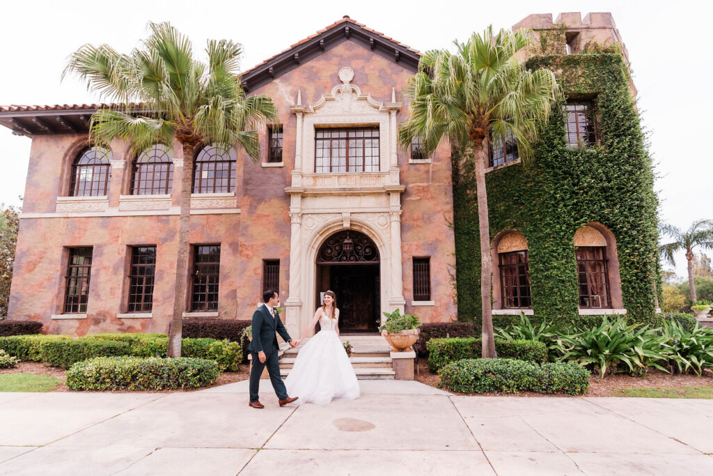 The Howey Mansion Wedding portraits of Bride and Groom
