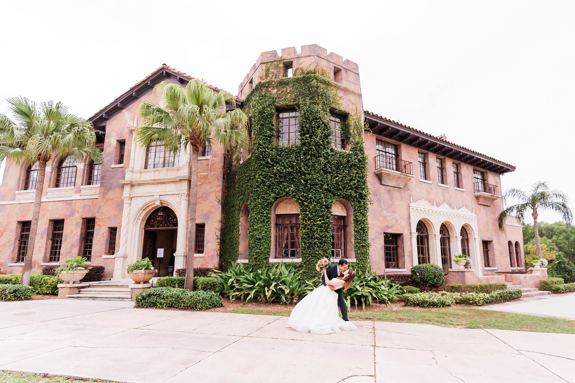 Bride and Groom Portraits at The Howey Mansion Venue