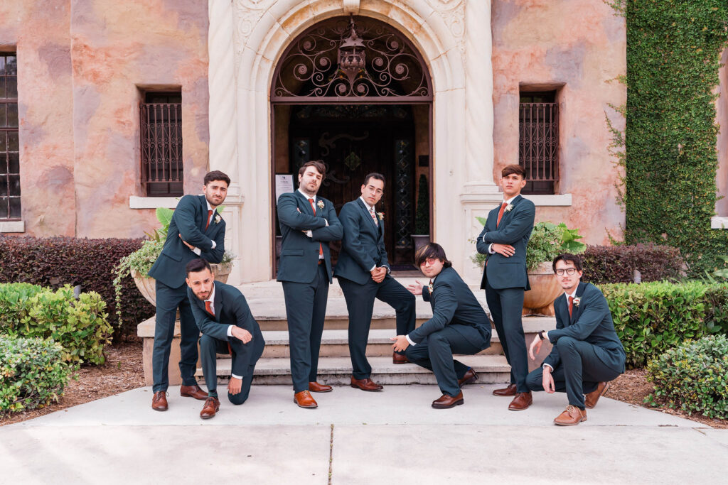 Groomsmen Portraits at the Howey Mansion Wedding Venue