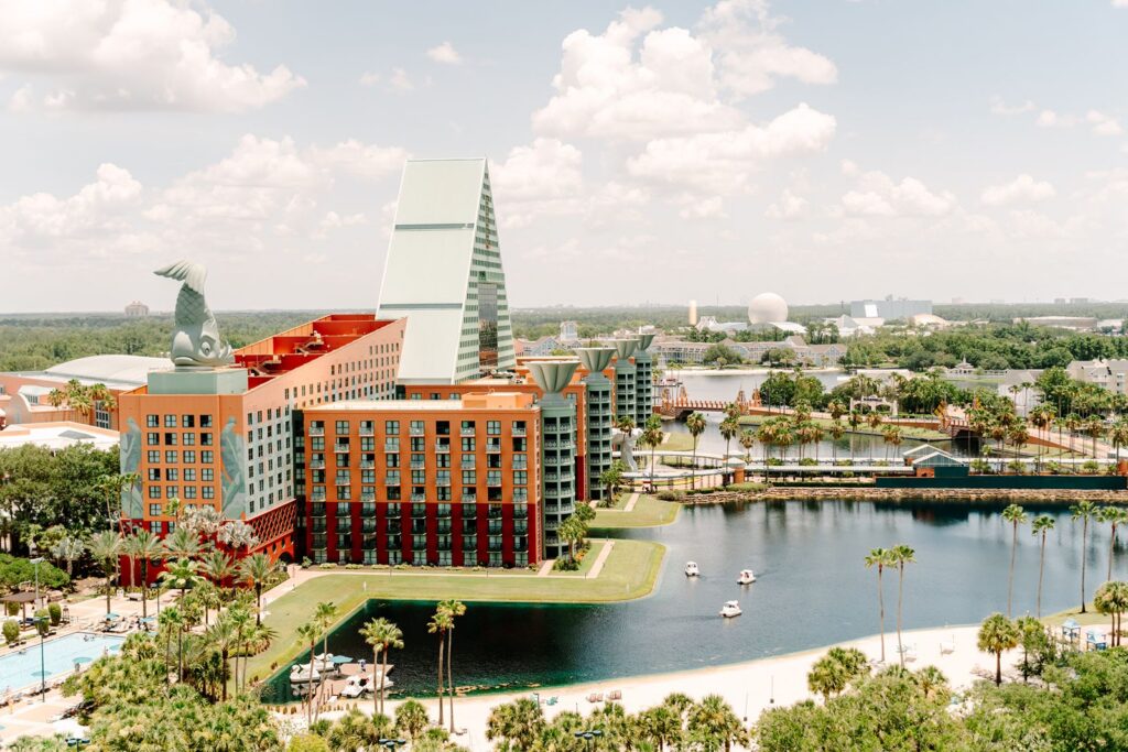 The view from the bridal suite at the Walt Disney world Swan Reserve