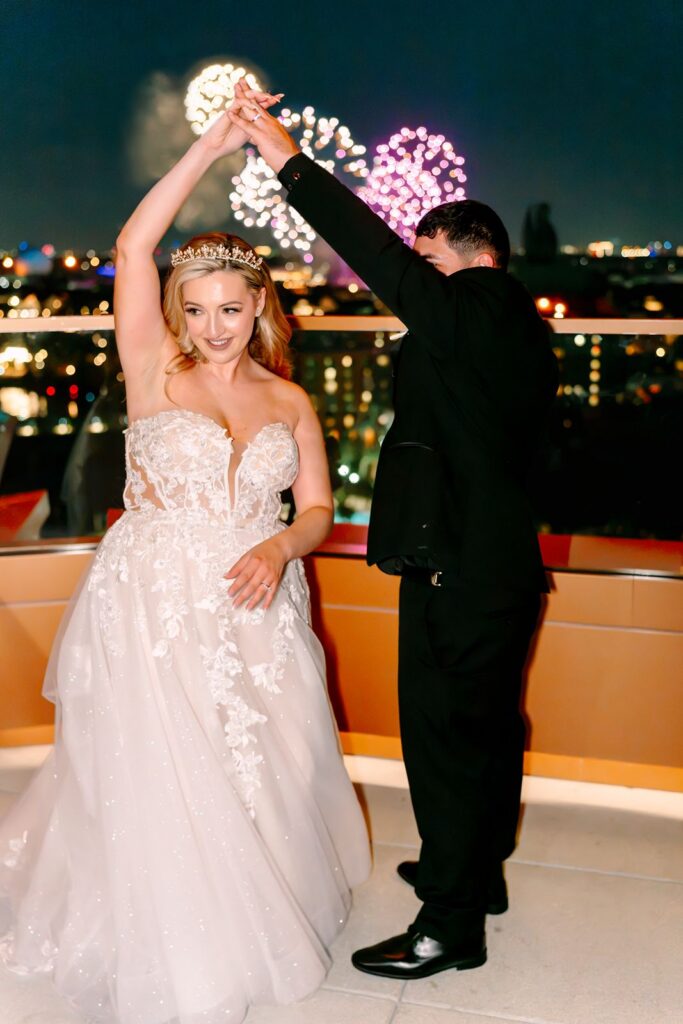 Walt Disney World Swan and Dolphin Wedding firworks